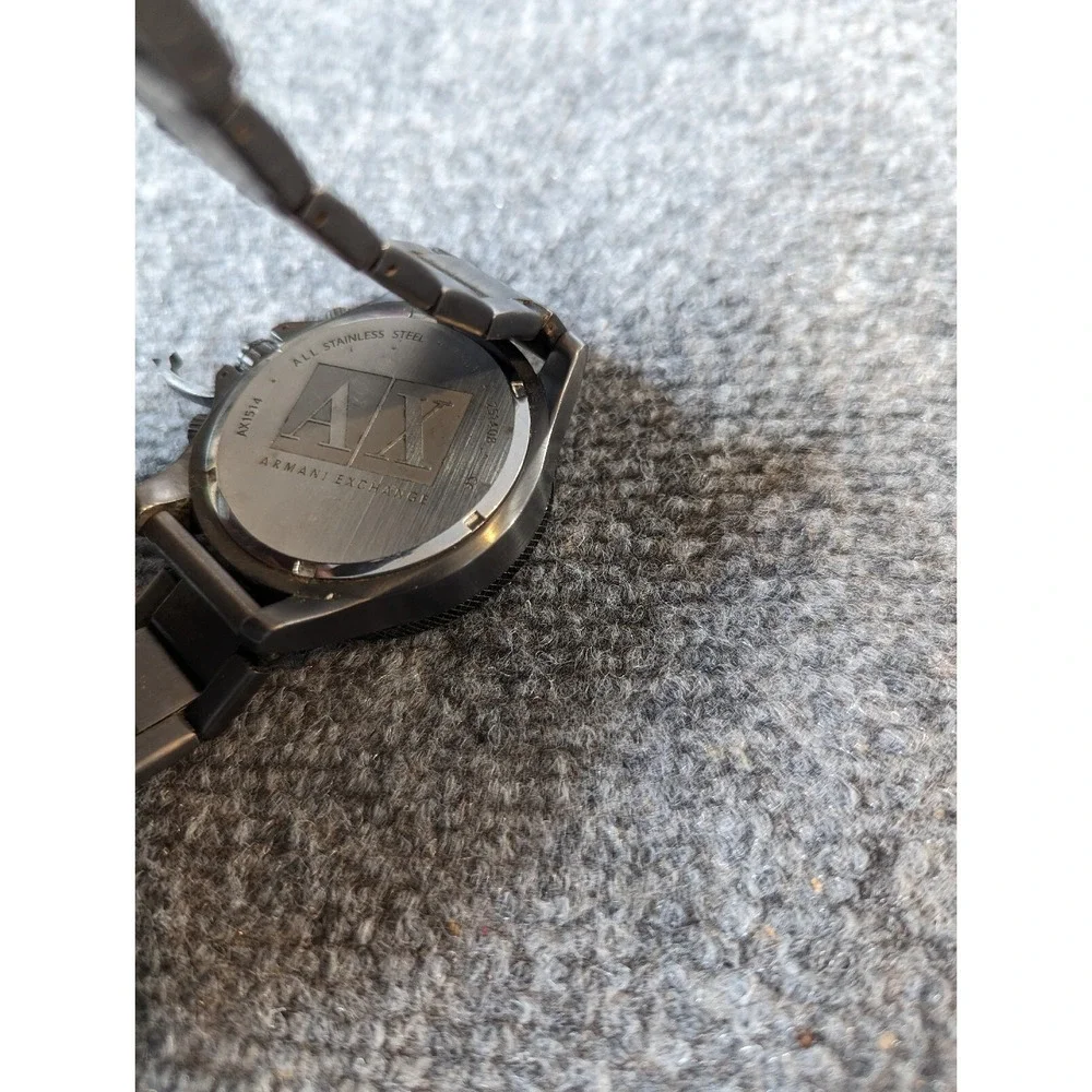 Armani Exchange AX1514 45mm Dark Gray Stainless Steel Mens Watch( Needs Battery)